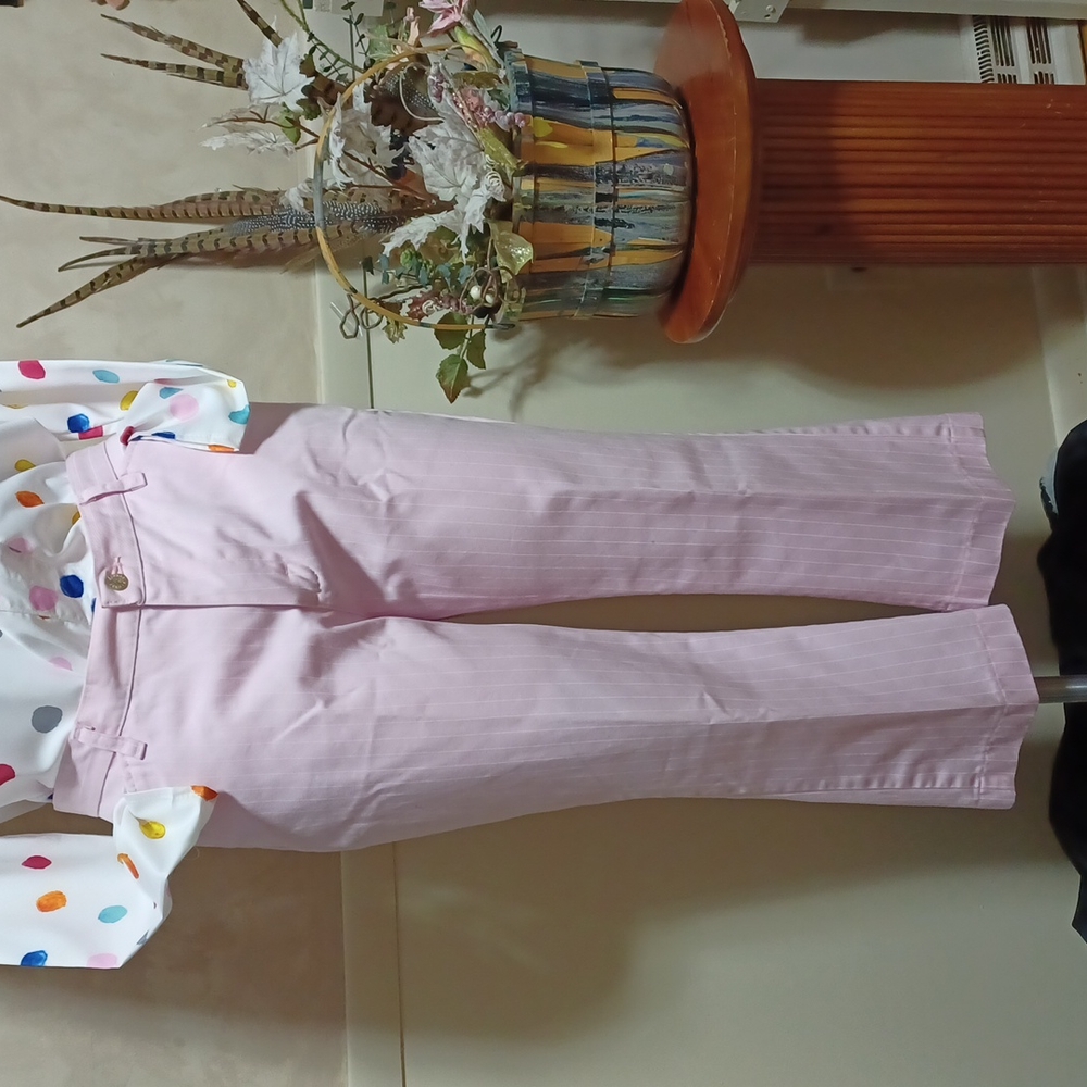 Riders causals womens jeans size 14 m in a beautiful pink pinstripe cotton
